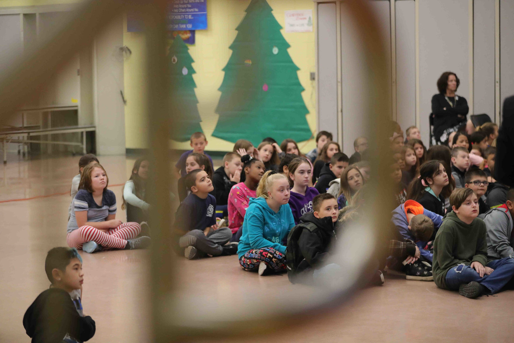 Meteorologist Joe Martucci at Frog Pond Elementary School